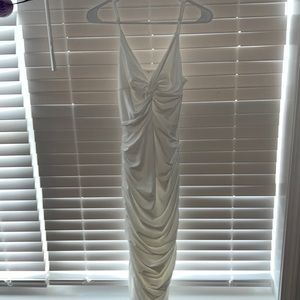 White bodycon maxi dress